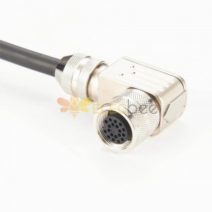 M16 Connector 19 Pin Female Field Wireable Connector Right Angled with 3 Meter Single End Cable