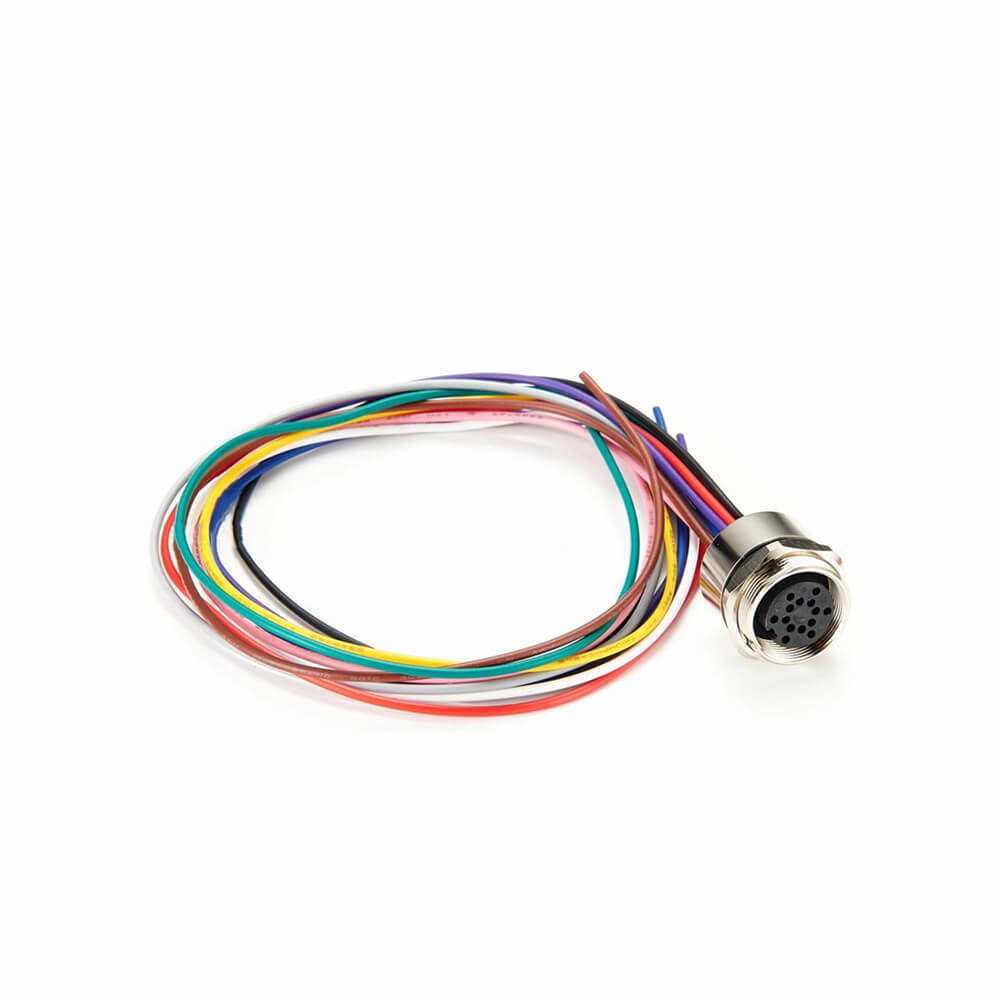 电缆 M16 14 针母面板插座前端安装，带 1 米电缆