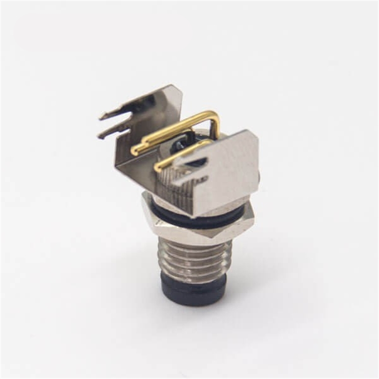 M8 Right Angle Connector Aviation Socket 3 Pin Blukhead Throught Hole for PCB Mount