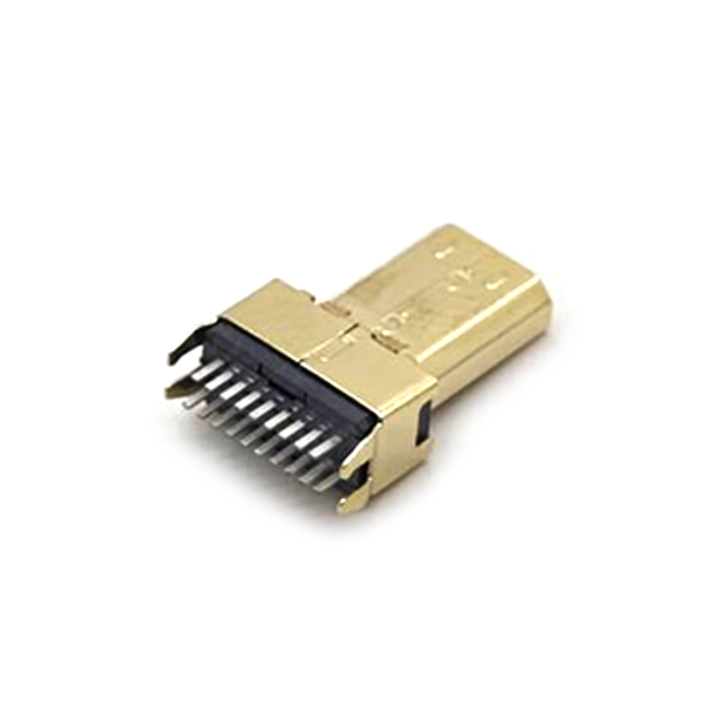 Conector macho MICRO HDMI Tala macho tipo D Interface de 1,0 mm Transmissão de áudio