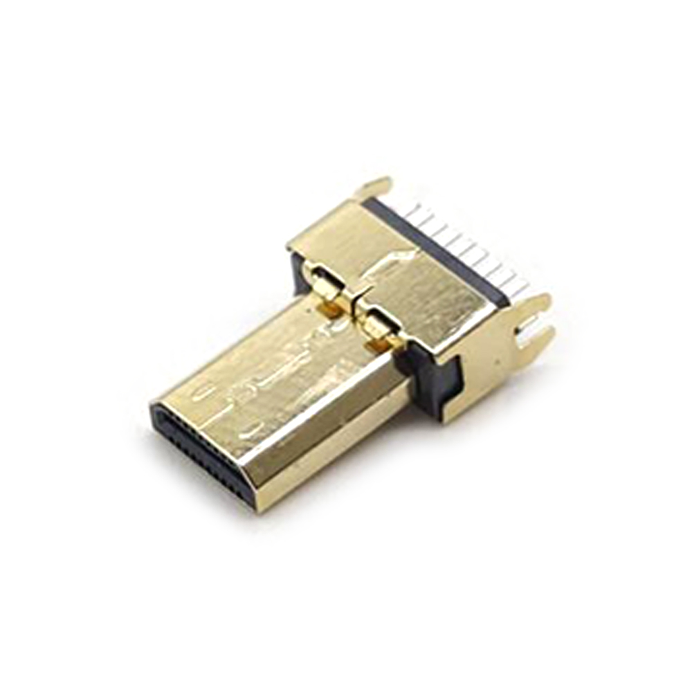MICROHDMI公頭連接器 D型公座夾板1.0MM 接口音頻傳輸