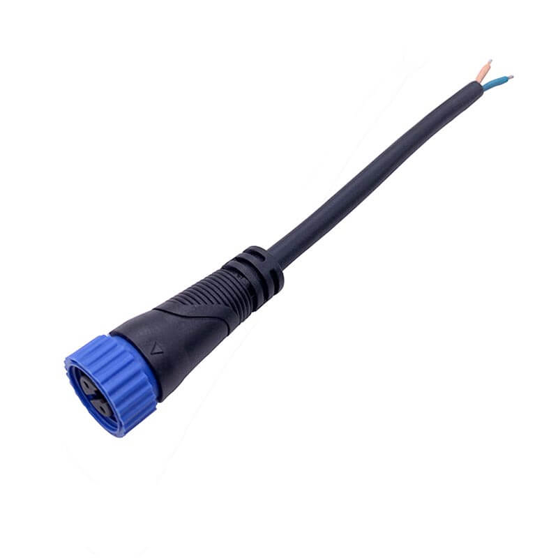 M15 Waterproof Plug IP67 9A Industry Connector 2 Pin Female With 1.0 Square Cable 0.3 meter