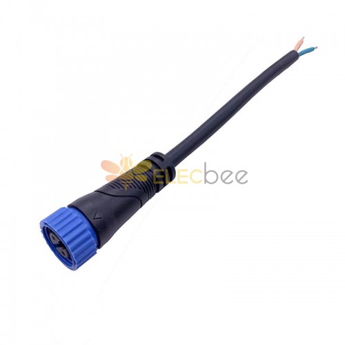 M15 Waterproof Plug IP67 9A Industry Connector 2 Pin Female With 1.0 Square Cable 0.3 meter