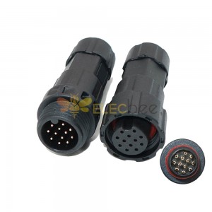 LED Power Connector M16 Waterproof Cable Connector IP68 12 Pin Male Female Plug Solder Type for Cable