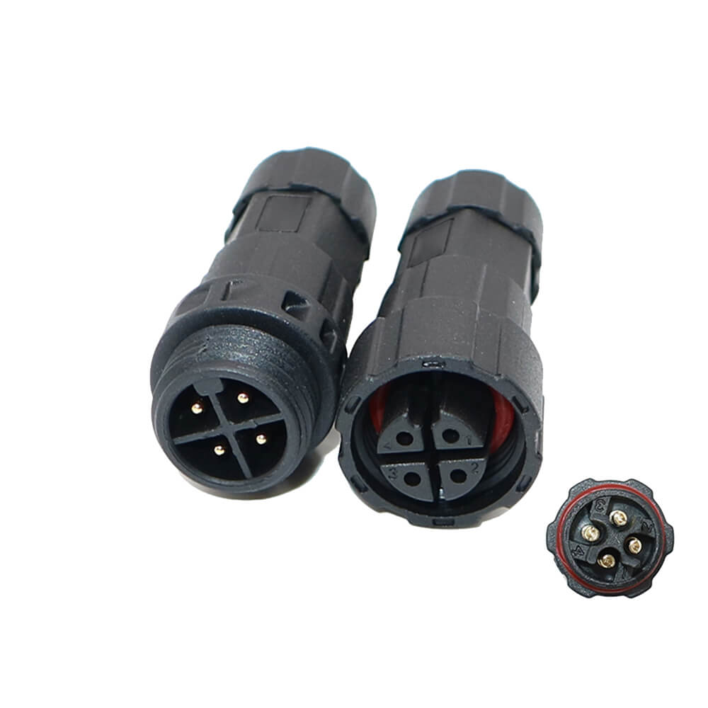 Conector de alimentación LED M16 Conector de cable a prueba de agua IP68 Conector macho hembra de 4 pines Conector de cable eléctrico de soldadura