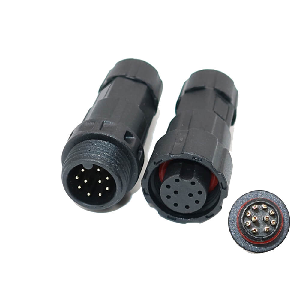 LED Power Connector M16 Waterproof IP68 10 Pin Male Female Plug Welding Electrical Wire Connector