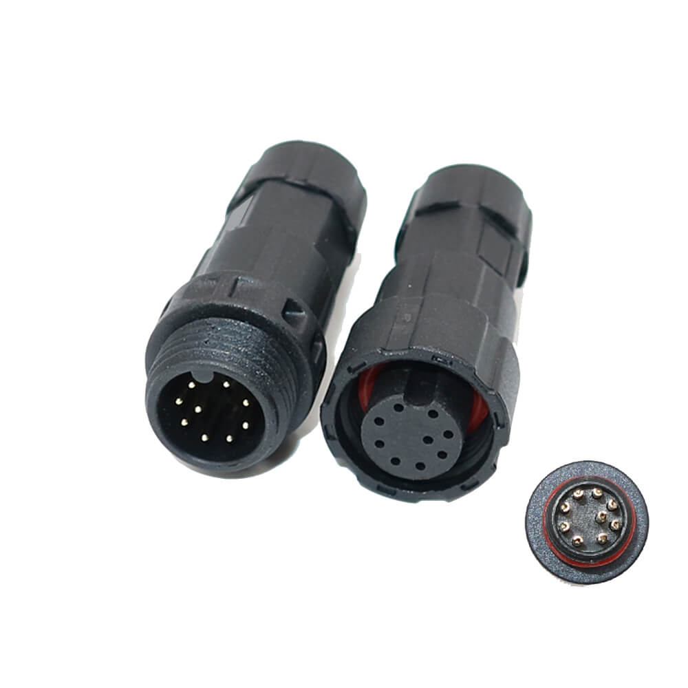LED Power Connector M16 Waterproof IP68 9 Pin Male Female Plug Solder Type LED Power Connector