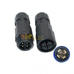 M16 Series 4-Pin Threaded Aviation Cable Plug - Screw Lock Line Connector, IP68 Waterproof