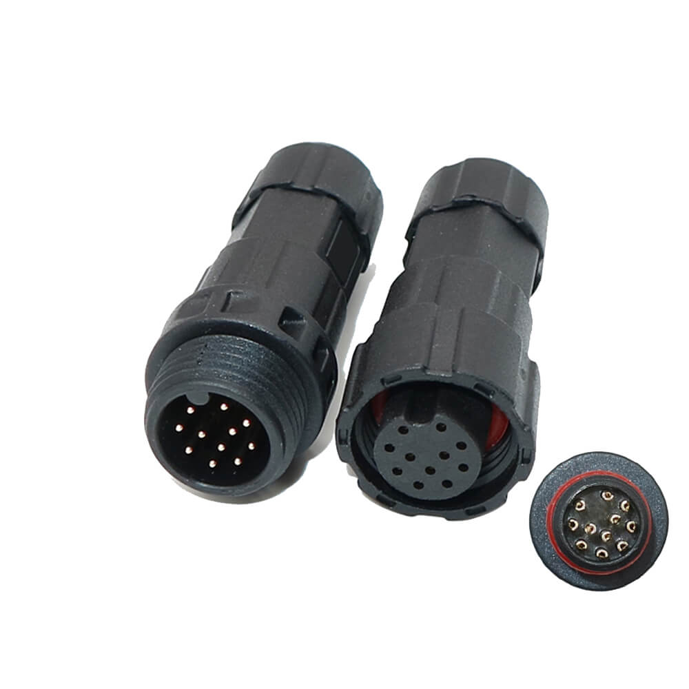M16 Waterproof Cable Connector IP68 11 Pin Male Female Plug Solder Type LED Power Connector
