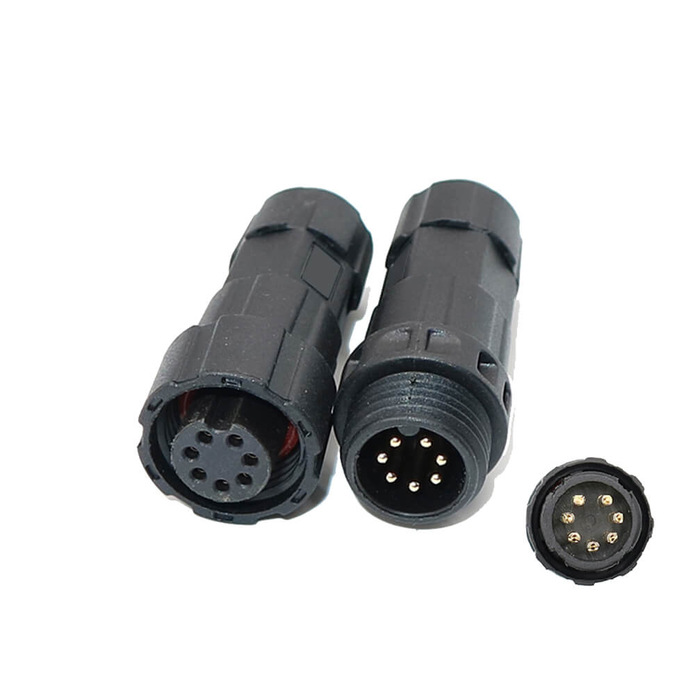 M16 Su Geçirmez IP68 7 Pin Erkek Dişi Fiş Lehim Tipi LED Güç Konektörü LED Güç Konektörü