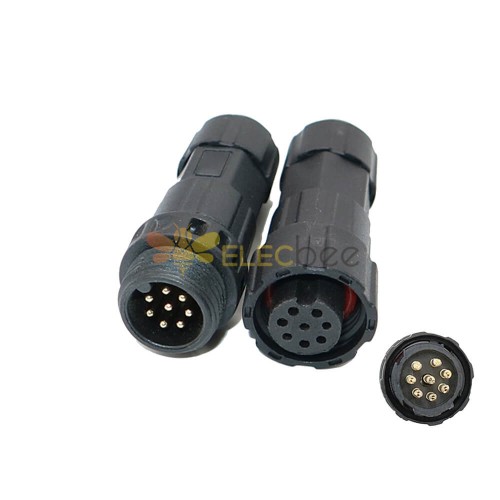 M16 wasserdichter LED-Stromanschluss IP68 8-poliger männlich-weiblicher Stecker zum Schweißen von elektrischen Drähten