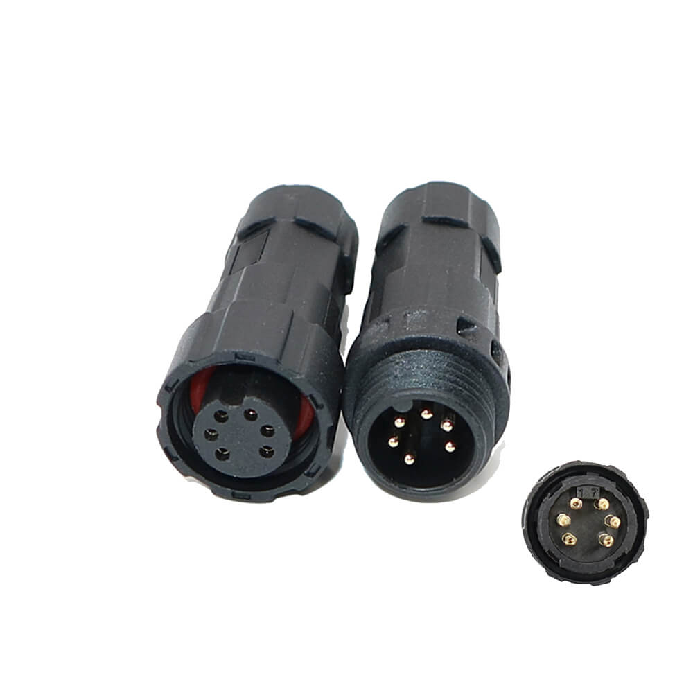 Connecteur d\'alimentation LED étanche M16 IP68 6 broches mâle femelle connecteur de fil électrique de soudage
