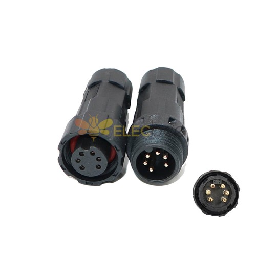 Connecteur d'alimentation LED étanche M16 IP68 6 broches mâle femelle  connecteur de fil électrique de