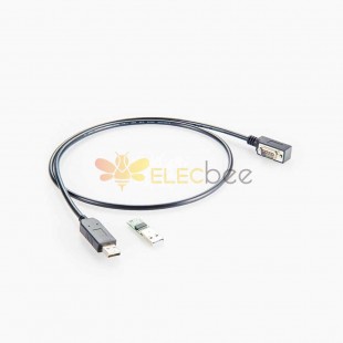 Transfert de données rapide USB 2.0 mâle vers FTDI RS232 DB9 mâle adaptateur série à Angle droit longueur du câble 1M