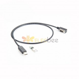 FTDI USB A 2.0 Erkek - RS232 DB9 Erkek Sol Açılı Seri Kablo Kablo Uzunluğu 2m