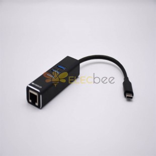 TYPE-C 4 in 1 Docking Station to USB3.0 to RJ45 Gigabit Ethernet Port