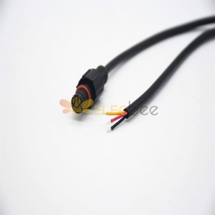 M10.5 Gold-plated Copper 3Pin Male And Female Connector With Red Waterproof Ring IP67 Nylon White Waterproof 3*0.2㎜² Cable For LED