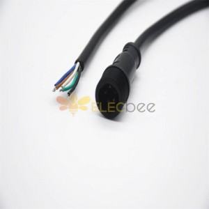 Conector macho y hembra M17 de PVC de 5 pines para cable AC/DC IP67 de nailon impermeable de 0,2 M de longitud 5*0,3㎜² para LED