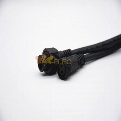 M19 Gold- Plated Copper 2Pin Male And Female Screw Joint Connector For AC/DC IP67 Nylon Waterproof 3*1㎜² 0.2M Length Cable For LED
