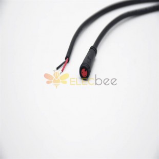 M6 Red Rubber Core 2Pin Male And Female Connector IP67 Nylon White Waterproof 2*0.2㎜² Cable For LED