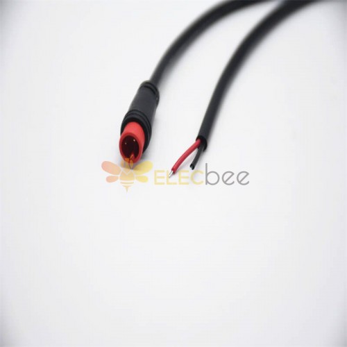 M7 Gold-plate Copper 2Pin Red Rubber Core Male And Female Connector IP67 Nylon Waterproof 0.2M Length 2*0.2㎜² Cable For LED