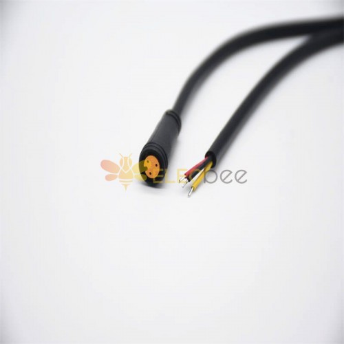 M7 Gold-plate Copper 3Pin Yellow Rubber Core Male And Female Connector IP67 Nylon Waterproof 0.2M Length 3*0.2㎜² Cable For LED