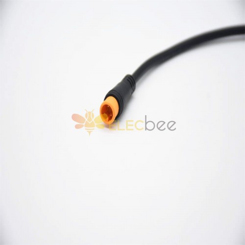 M8 Orange Rubber Core 3Pin Male And Female Connector For AC/DC IP67 Nylon Waterproof 1M Length 3*0.2㎜² Cable For LED