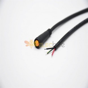 M8 Yellow Rubber Core 3Pin Male And Female Connector For AC/DC IP67 Nylon Waterproof 0.2M Length 3*0.2㎜² Cable For LED