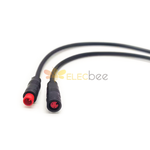 M6 Red Rubber Core 2Pin Male And Female Connector IP67 Nylon White Waterproof 2*0.2㎜² Cable For LED