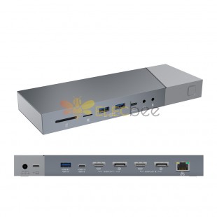 Estação de acoplamento multifuncional DisplayLink tipo-c USB 3.2 GEN2 HUB suporta processador M1