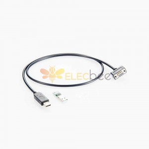 USB 2.0 オス - シリアル コンバータ FTDI RS232 DB9 メス スクリュー ロック ケーブル長 1 メートル
