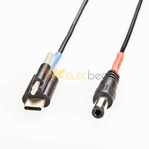 USB 3.1 Type C 轉 DC 公頭電源電纜，用於快速充電