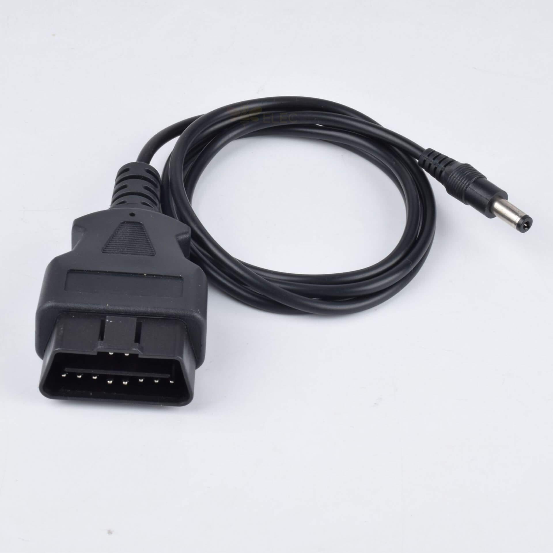 Automobile OBD2 16 Pin To DC Automobile Diagnostic Tools DC5.5*2.1mm To OBD2 Male Cable Length 1.5M