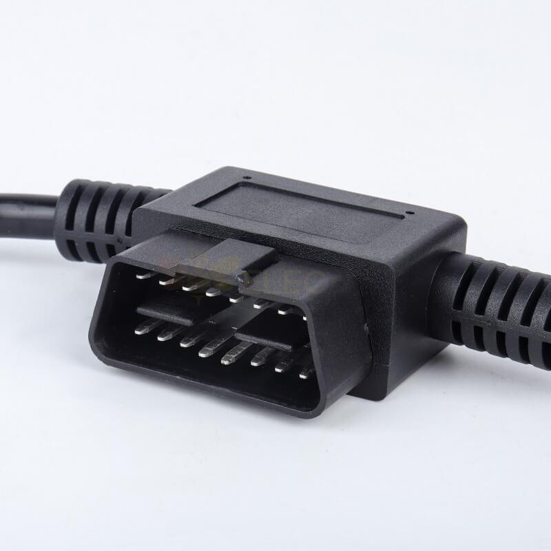 Automobile OBD Extension Cable OBD2 Male To Dual Fenlae 16 Pin 0.2M