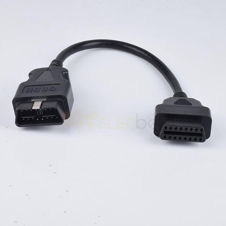Automobile OBD Extension Cable Male To Female 16 Pin OBD2 Diagnostic Cable 0.1M