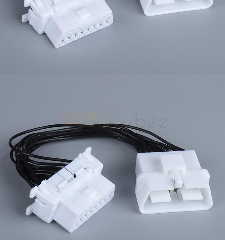 Automobile OBD Male To Female Extension Cable 16 Pin 10Cm