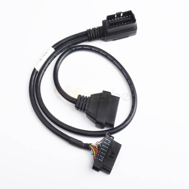 Automobile OBD2 Male To Dual Female Extension Cable For BMW OBD Extension Cable 16Pin 20Cm