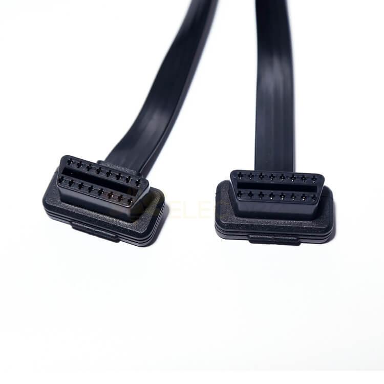 Automobile OBD2 Angled Male to Dual Female Extension Cable OBD2 16 Pin 0.5M