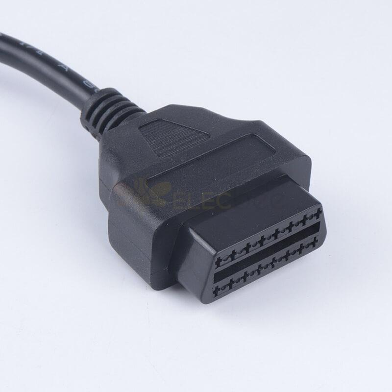 Automobile OBD2 Male To Dual Female Extension Cable 0.5M For Toyota Nissan OBD Cable 16 Pin