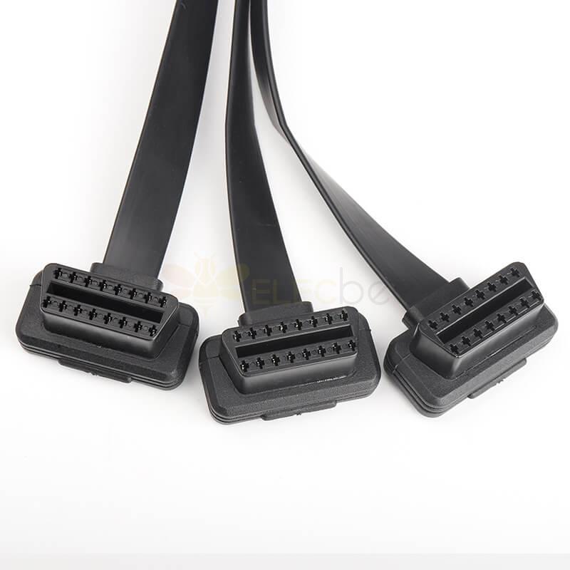 Automobile OBD2 Male To Three Female Extension Cable 0.5M Diagnostic Tools
