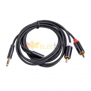 Cable de audio macho a 2RCA macho de 3,5 mm Cable RCA estéreo Cable de audio de alta fidelidad Aux RCA Jack Y Splitter 1M
