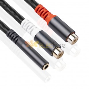 30cm 3.5mm Stereo Male To 2RCA Female Audio Cable Mini 3.5mm
