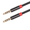 4 Pole Trrs Audio Aux Jack Cable 3.5mm ذكر إلى ذكر كابل الصوت 1M دعم ميكروفون وبطاقة الصوت مع شبكة تجميع