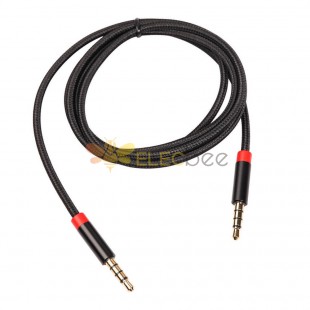 Cable auxiliar de Audio Trrs de 4 polos, Cable de Audio macho a macho de 3,5mm, 1M, compatible con micrófono y tarjeta de sonido con red de compilación