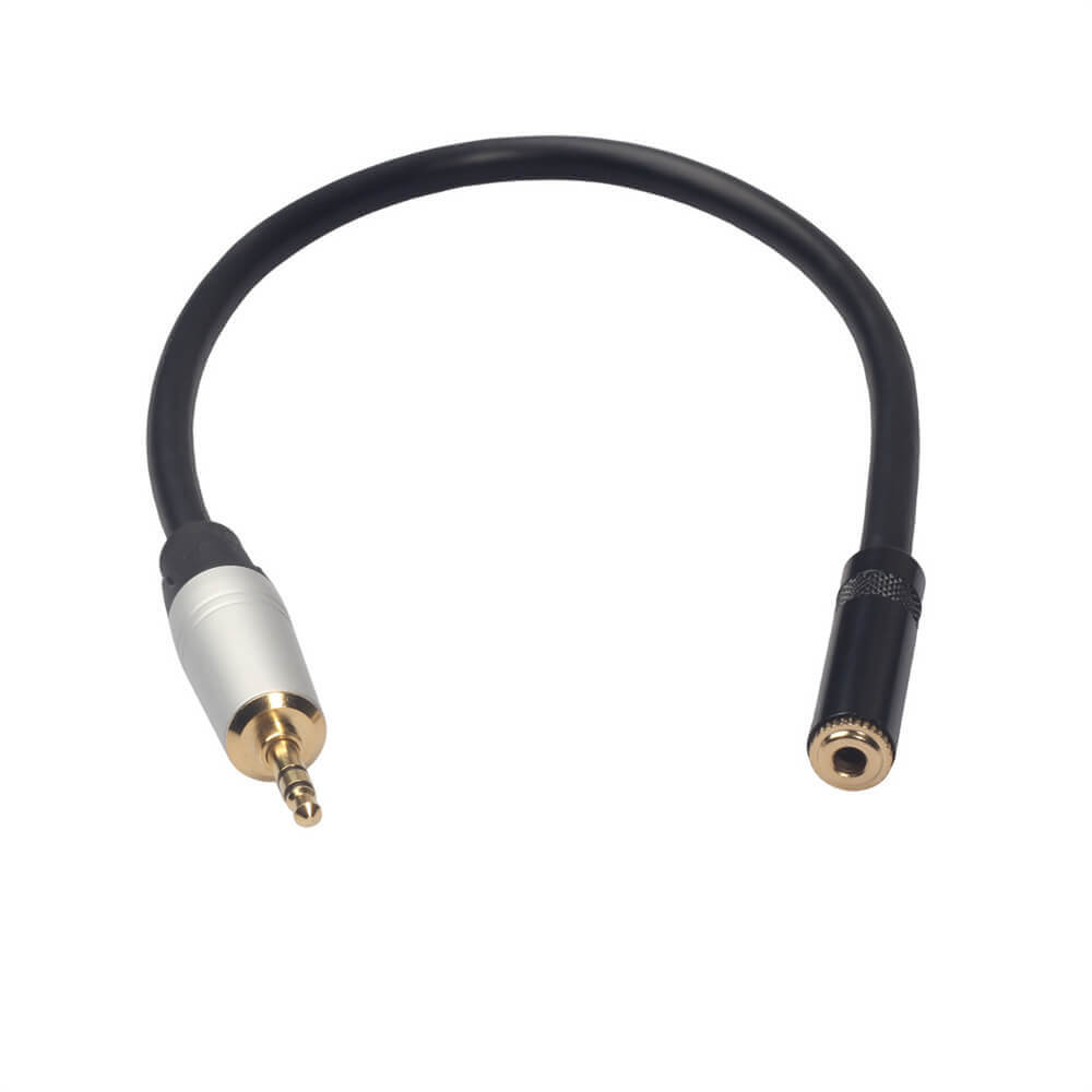 裝配殼金屬頭3.5mm公對3.5mm母AUX音頻耳機延長線0.3米