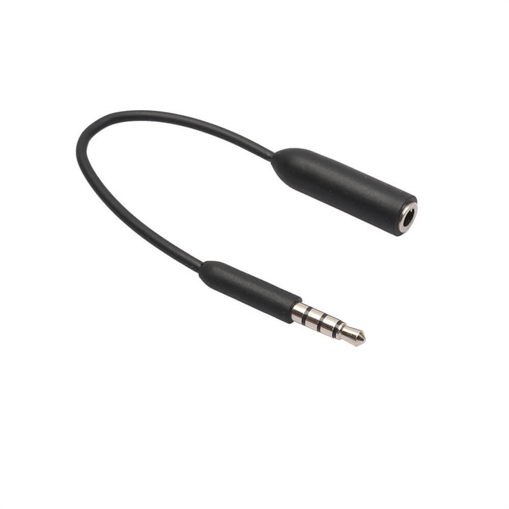 新款现货黑色铜镀镍插头TPE线材3.5mm公对母音频线0.1m