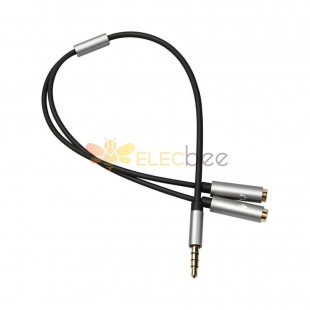 Macho a 2 hembra 3,5mm micrófono divisor de auriculares Cable de Audio 0,2 M Jack Mic Audio Y divisor Aux extensión Cable adaptador para Pc