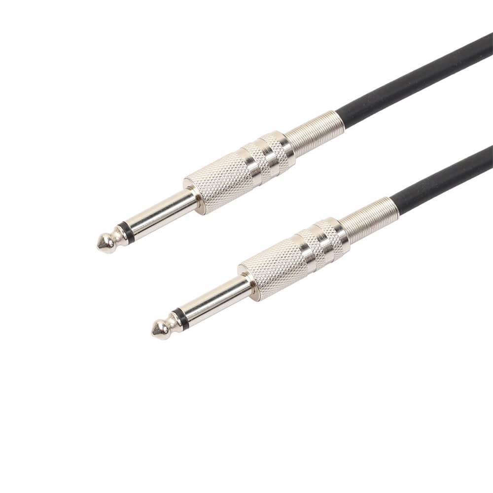 1M Zinc Alloy Head Electric Guitar Cable 6.35mm Male To Male