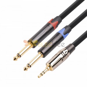 3.5mm Male To Dual 6.35mm Male Mono Instrument Cable 1.8M