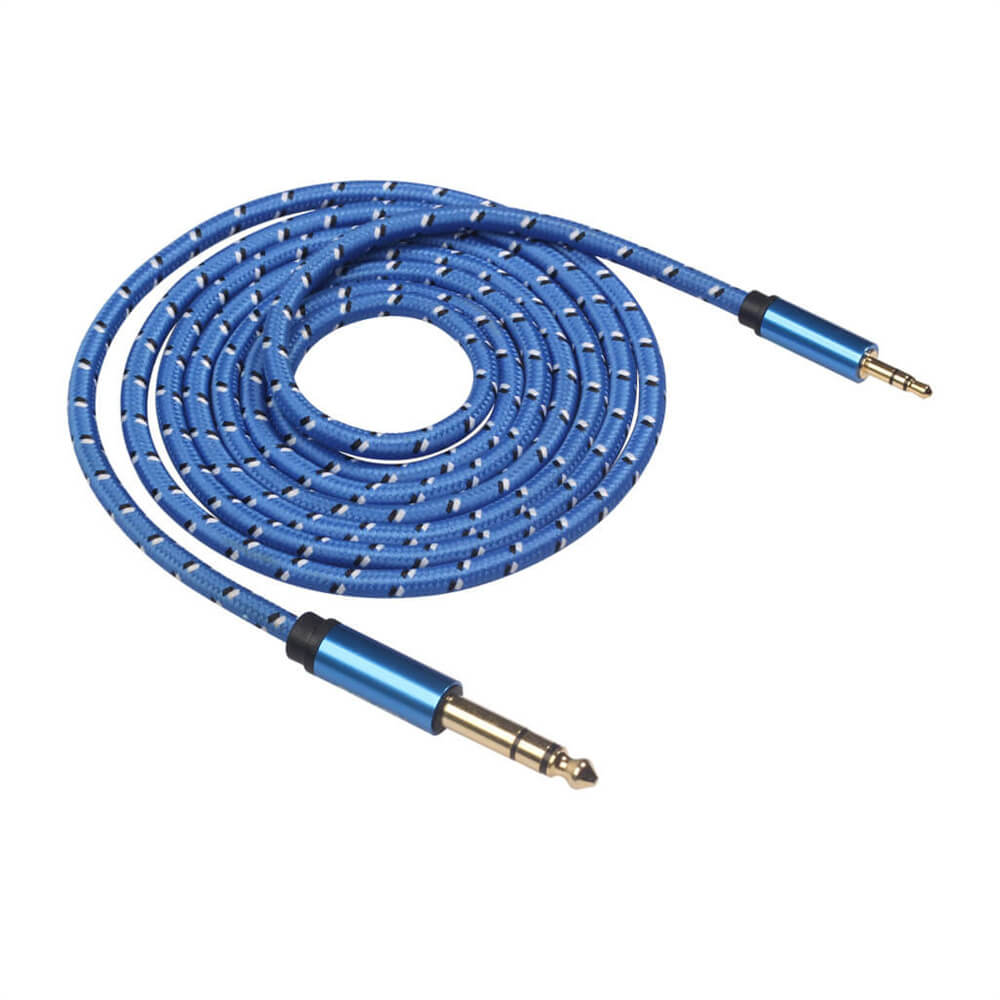 3,5 mm a 6,35 mm Trs Cable estéreo Altavoz chapado en oro Aux 3,5 mm macho a 6,5 ​​mm macho Cable de audio 1M